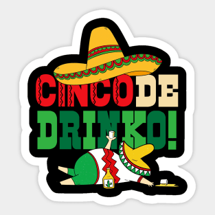Cinco De Drinko Margarita Mexican Fiesta 5 de mayo Party Sticker